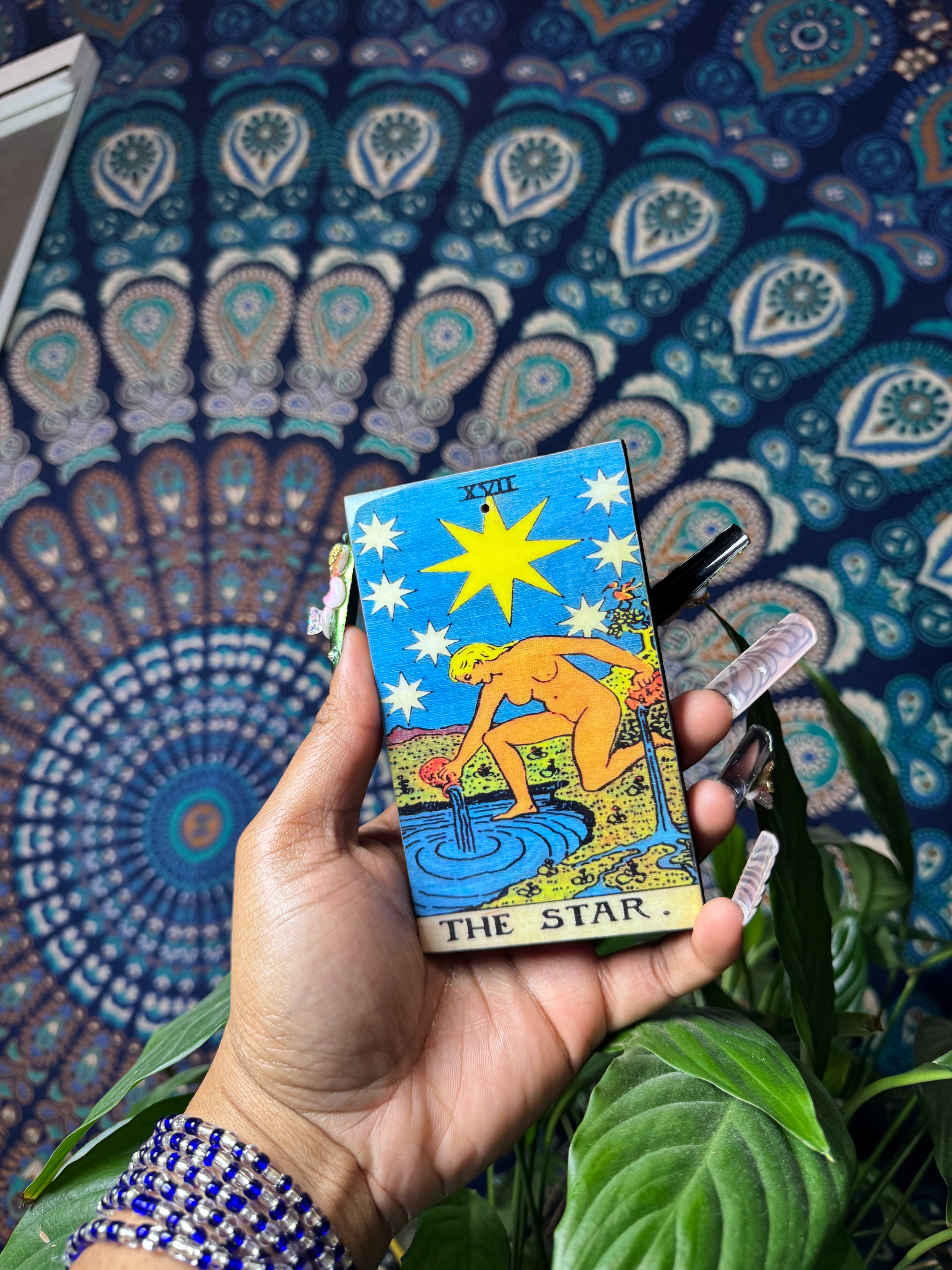Support à encens en bois Tarot (7,6 x 12,7 cm) - L’Étoile